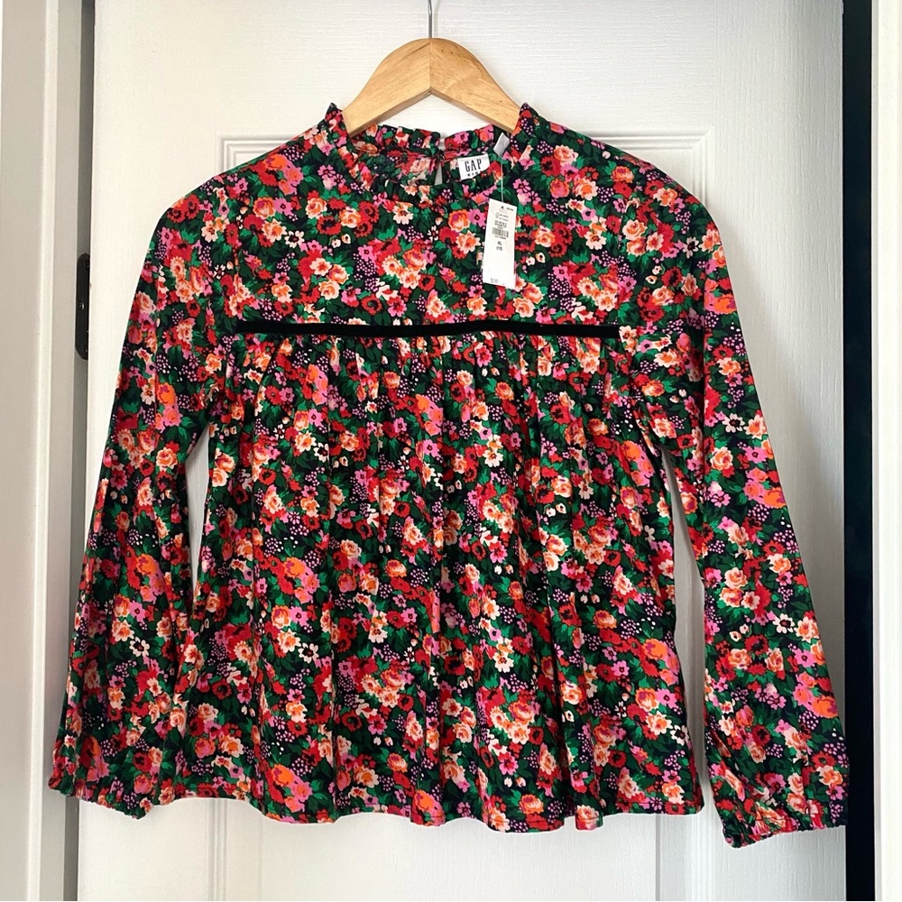 NWT Gap Girl Floral Ruffled Print Top Various Size